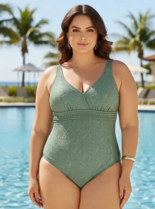 Maiô Plus Size Classic Trança Sem Bojo, Verde Amazônia, Até 56