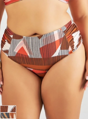 Tanga Hotpant Plus Size Alta Drapee Banho De Mar Até 54