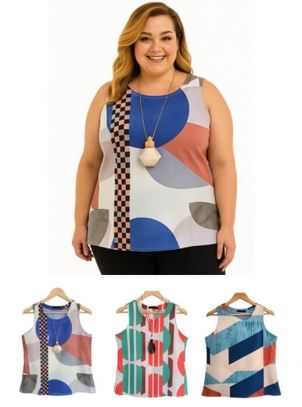 Regatas Plus Size Estampadas Alto Verão