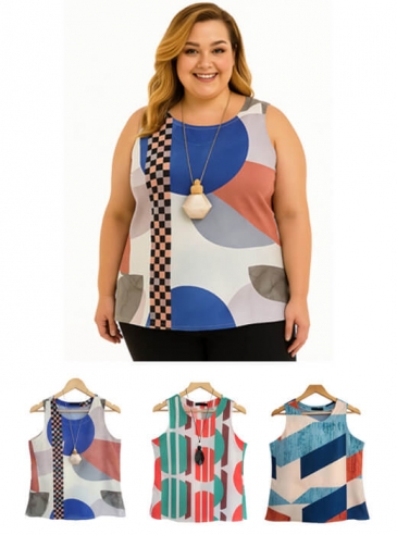 Regatas Plus Size Estampadas Alto Verão