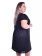 Vestido Plus Size Preto Cetim com Renda