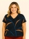 Blusa Feminina Plus Size Preta Folhagens