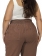 Calça Plus Size, Cós de Elástico, Marrom Chocolate