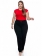 Calça Plus Size Skinny Preta Bolso Bordado