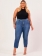 Calça Feminina Plus Size Cropped Azul Estonada