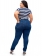 Calça Plus Size Skinny Cintura Alta Básica Azul Jeans