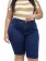 Bermuda Jeans Plus Size Cós Elástico Ciclista
