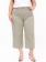 Calça Pantacourt Plus Size Sarja com Linho Cintura Alta