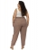 Calça Feminina Plus Size, Cós de Elastico, Marrom Claro