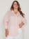 Camisa Feminina Plus Size em Linho Rosa Claro