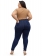 Calça Plus Size Skinny Cintura Alta Barra Desfiada
