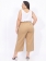 Calça Pantacourt Plus Size Sarja com Linho Cintura Alta