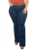 Calça Flare Plus Size Com Cinto Azul Escuro