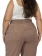 Calça Feminina Plus Size, Cós de Elastico, Marrom Claro