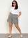 Shorts Feminino Plus Size Jeans Listrado