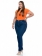 Calça Plus Size Cigarrete Cintura Alta Azul Jeans