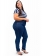 Calça Plus Size Skinny Cintura Alta Básica Azul Jeans