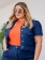 Camisa Jeans Feminina Plus Size Cropped