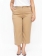Calça Pantacourt Plus Size Sarja com Linho Cintura Alta