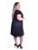 Vestido Plus Size Preto Cetim com Renda