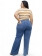 Calça Feminina Plus Size Wide Leg Jeans Com Elastano