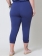 Calça Plus Size Cropped Azul em Malha