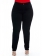 Calça Plus Size Skinny Preta Bolso Bordado