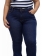 Calça Flare Plus Size Azul Jeans Alta Bolso Bordado