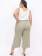 Calça Pantacourt Plus Size Sarja com Linho Cintura Alta