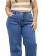 Calça Feminina Plus Size Wide Leg Jeans Com Elastano