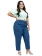 Calça Feminina Plus Size Cropped, Cós de Elastico