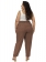 Calça Plus Size, Cós de Elástico, Marrom Chocolate