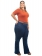 Calça Flare Plus Size Com Cinto Azul Escuro