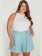 Shorts Feminino Plus Size em Linho