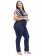 Calça Feminina Plus Size Reta, Alta, Bolso Bordado