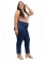 Calça Plus Size Jeans, Mom Alta, Azul Escuro, Com Bolsos
