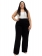 Calça Feminina Plus Size Wide Leg Sarja Com Cordão