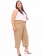 Calça Pantacourt Plus Size Sarja com Linho Cintura Alta
