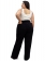 Calça Feminina Plus Size Wide Leg Sarja Com Cordão