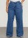 Calça Feminina Plus Size Wide Leg Jeans Multi Brilhos