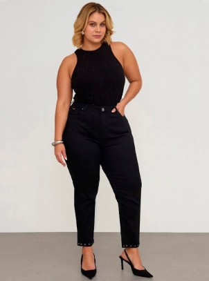 Calça Feminina Plus Size Skinny Black Jeans