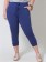 Calça Plus Size Cropped Azul em Malha