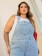 Jardineira Jeans Feminina Plus Size Longa