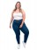 Calça Jegging Plus Size Azul Escuro Push Up