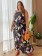 Vestido Plus Size Longo Floral Preto