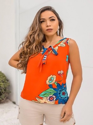 Regata Plus Size Estampa Alto Verão