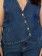 Colete Jeans Plus Size Botões Dourados