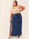 Saia Longa Jeans Plus Size Fenda Lateral