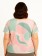 Blusa Feminina Plus Size Estampa Coral e Verde