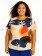 Blusa Feminina Plus Size Estampada Nude e Azul